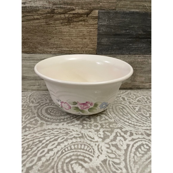Pfaltzgraff Tea Rose deep cereal dessert Bowl Floral Pink Blue Country Kitchen - Picture 2 of 4